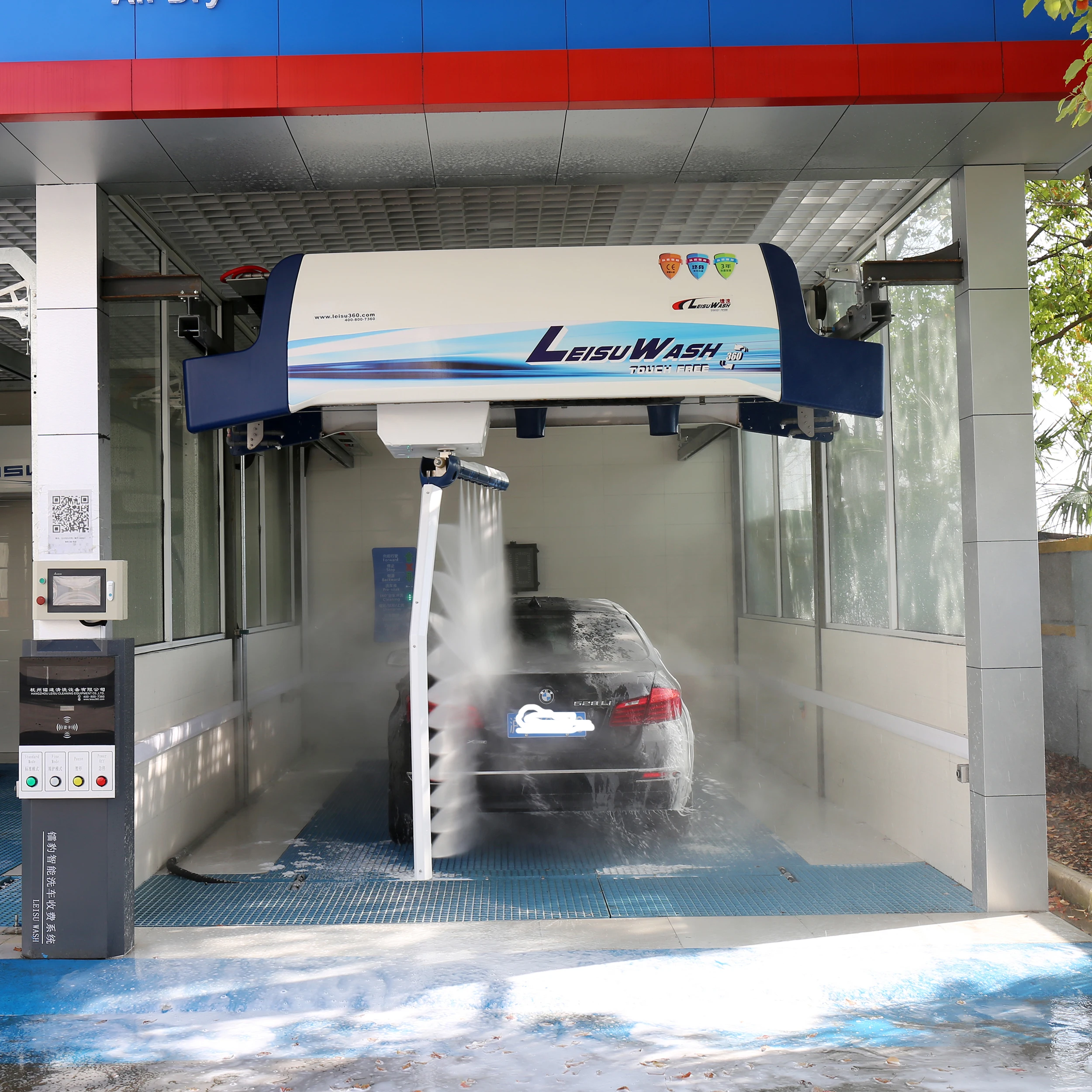 Leisu 360 intelligent automatic PLC control touchless/touchfree car/vehicle wash cleaning machine with quality warranty