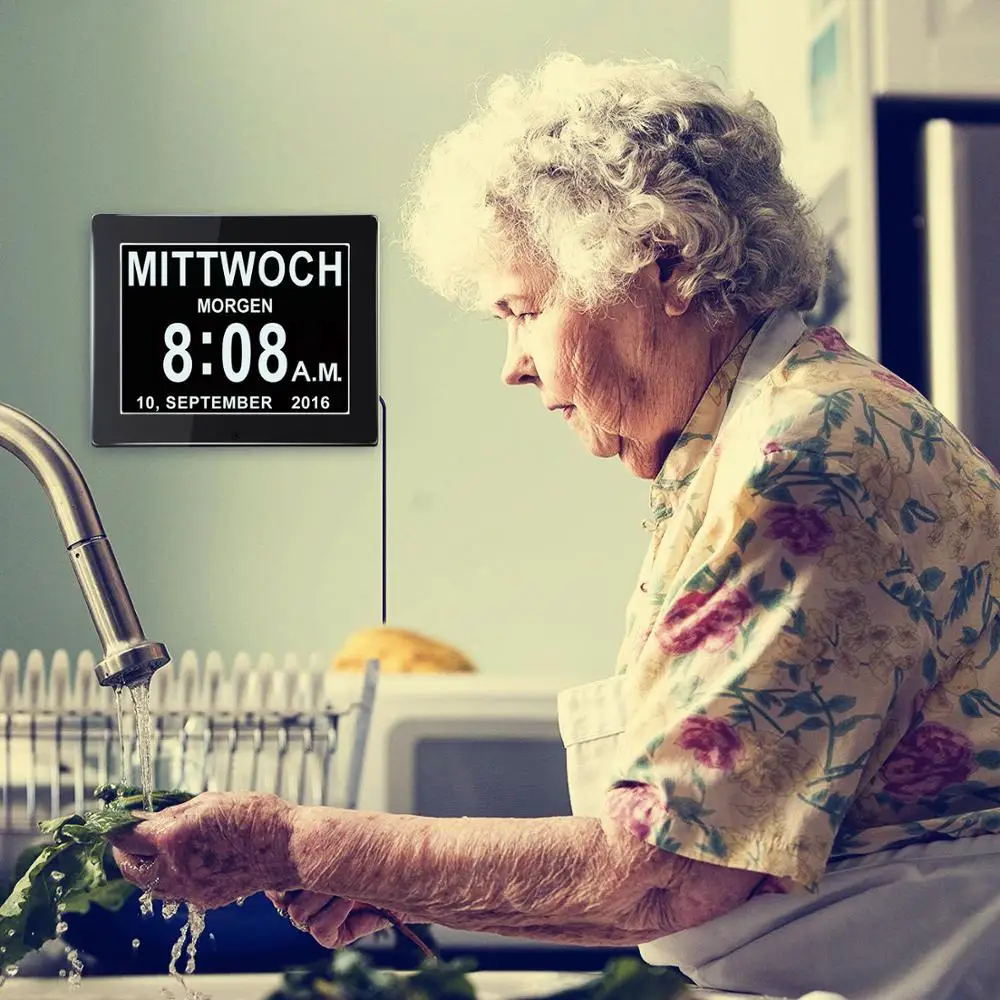 2019 amazon top seller 8 inch memory loss day clock digital calendar with day and date