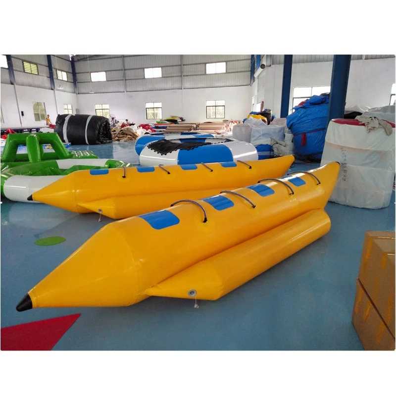 
Inflatable yellow banana boat for 4 seaters. 