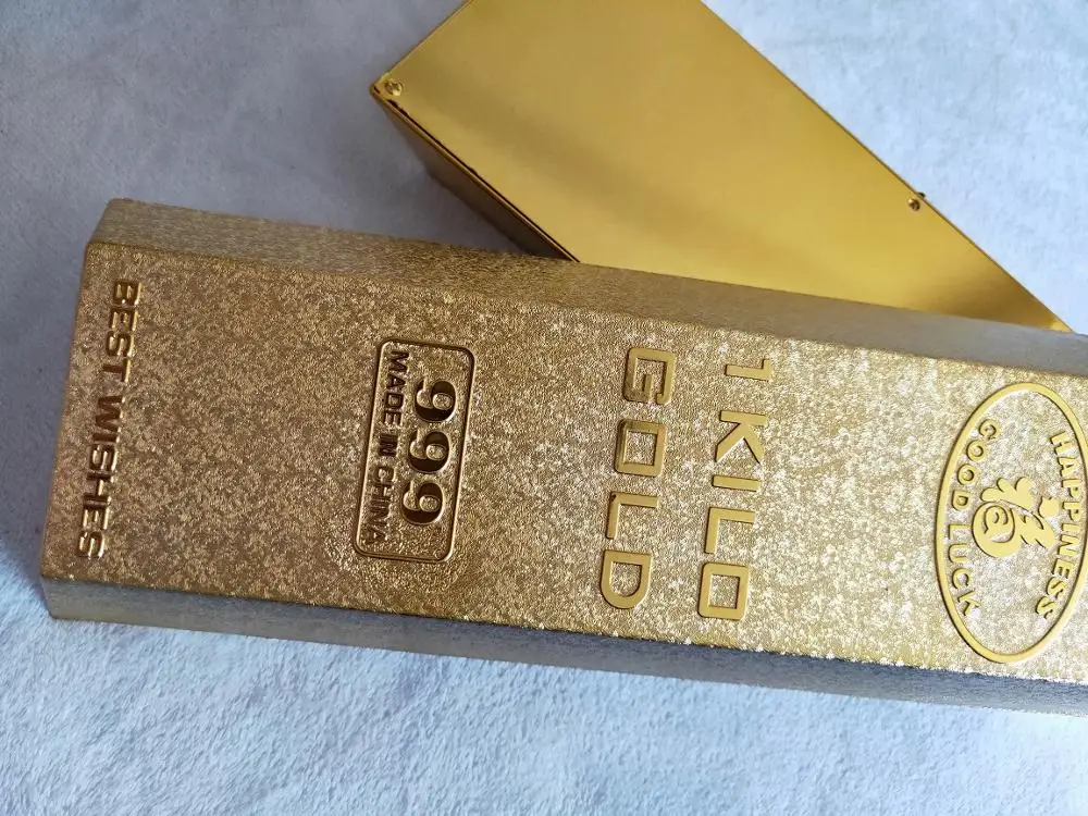 gold brick plastic gold-plated bar semi-finished  ingot paper tin foil paper worship  coins