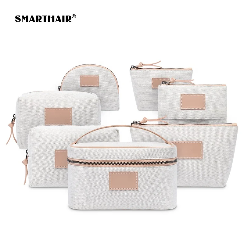 Makeup Brush Tool Bags Holder Cosmetic Plain Make up Bag Custom Logo Printed Canvas Customized Cosmetic Bag