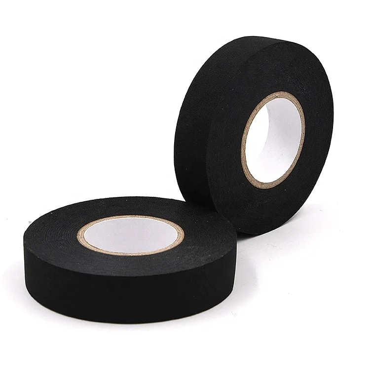 Strong adhesion low price anti-aging black wire harness polyester fabric cloth pet tape for automotive car cables prevention