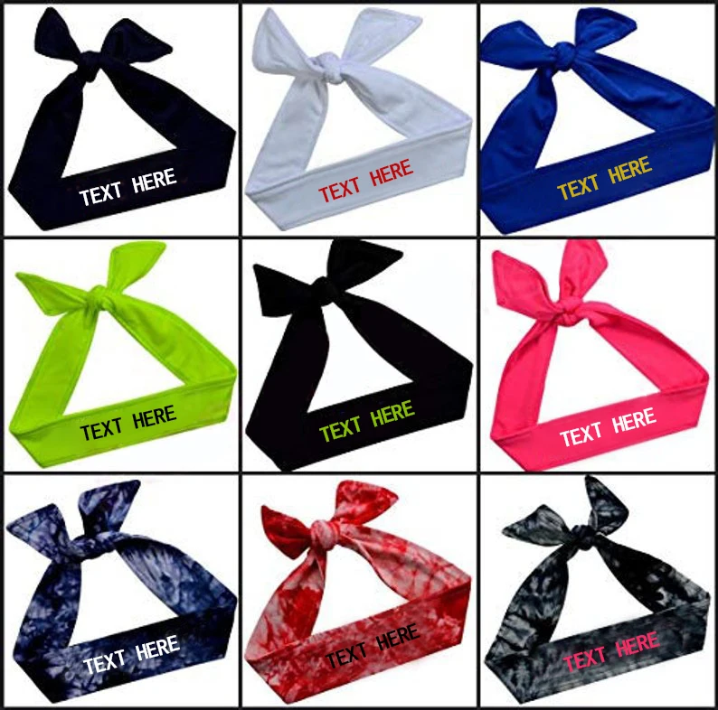 Настраиваемая вышитая Спортивная хлопковая повязка на голову с надписью