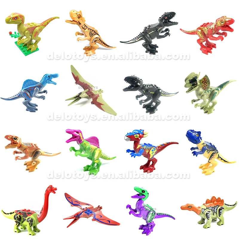Plastic building block bricks the Jurassic Dinosaur series Tyrannosaurus with light green pattern D - Rex Toy for Kids (DE229D)