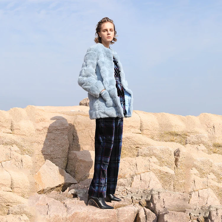 
Luxurious style best price rabbit fur coat warm women rabbit fur lined coats ladies fur coat suitable for winter 