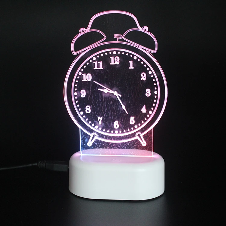 Creative cute animal shape kids night light 3D LED night Acrylic crafts Laser Engraving