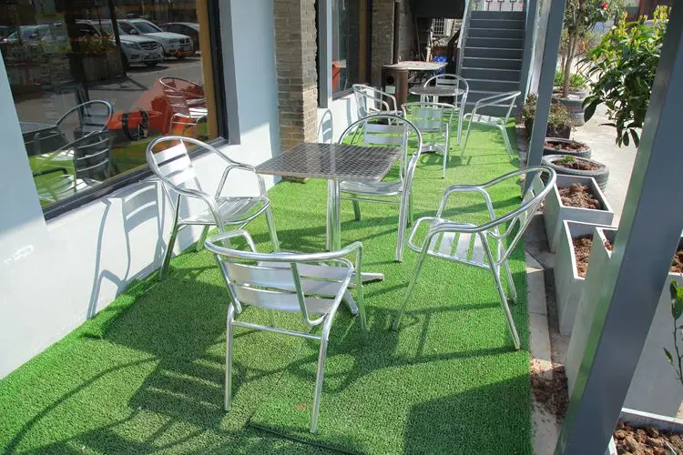 Coffee Outdoor Furniture Double Tube Aluminum Bistro Garden Chair