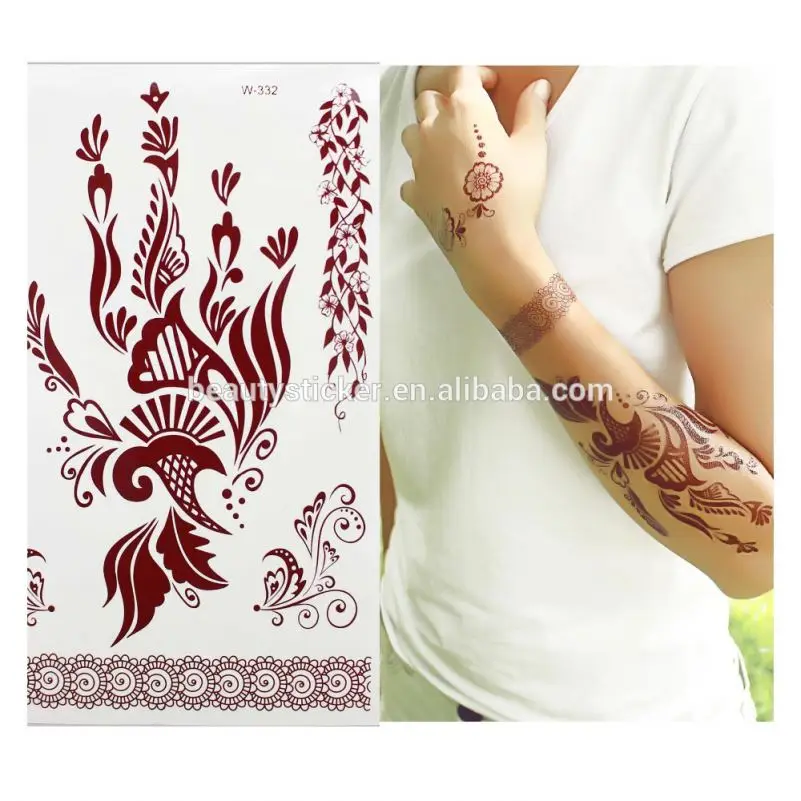 beauty sticker newest arrived hands burnt henna tattoo sticker