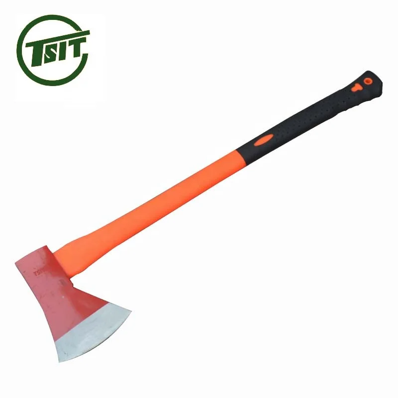 Hand outdoor tool plastic coated handle broad felling axe
