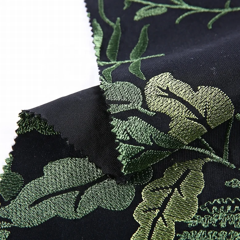 HA-15348 Hot selling bonded with embroidery italian dress velvet mesh fabric