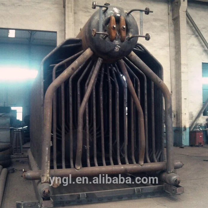 Coal steam boiler on concrete poles