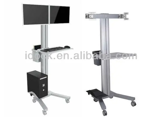 Adjustable double computer keyboard stand