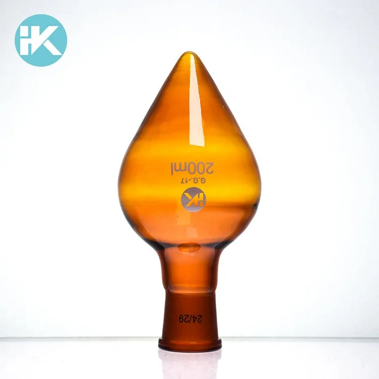 Huke индивидуальные лабораторные изделия из стекла 50100200 мл Янтарный Груша Форма одной шеи химии колбы лабораторные