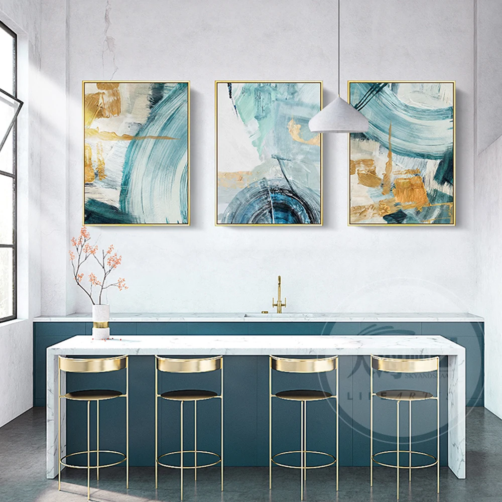 
Hotel Wall Decoration Art Framed Oil Painting on Canvas Painting Canvas Wall Art 