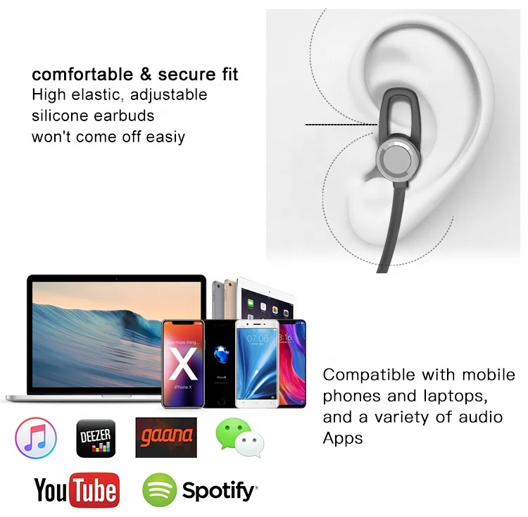 Активный шум шумоподавления стерео наушники Встроенный магнит спортивный беспроводной Bluetooths гарнитура