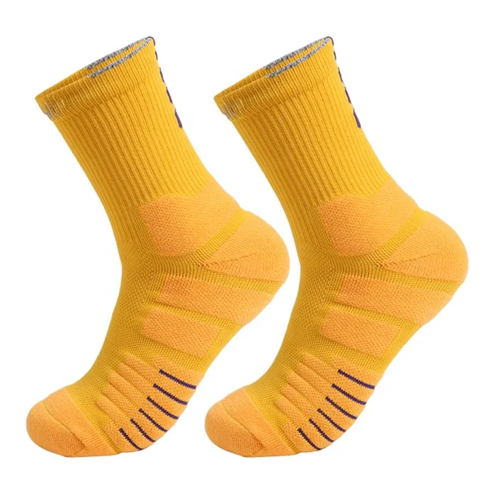 Wholesale custom top quality combed cotton basketball socks