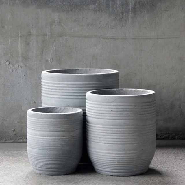 Custom outdoor modern style standing round gardening plant pot