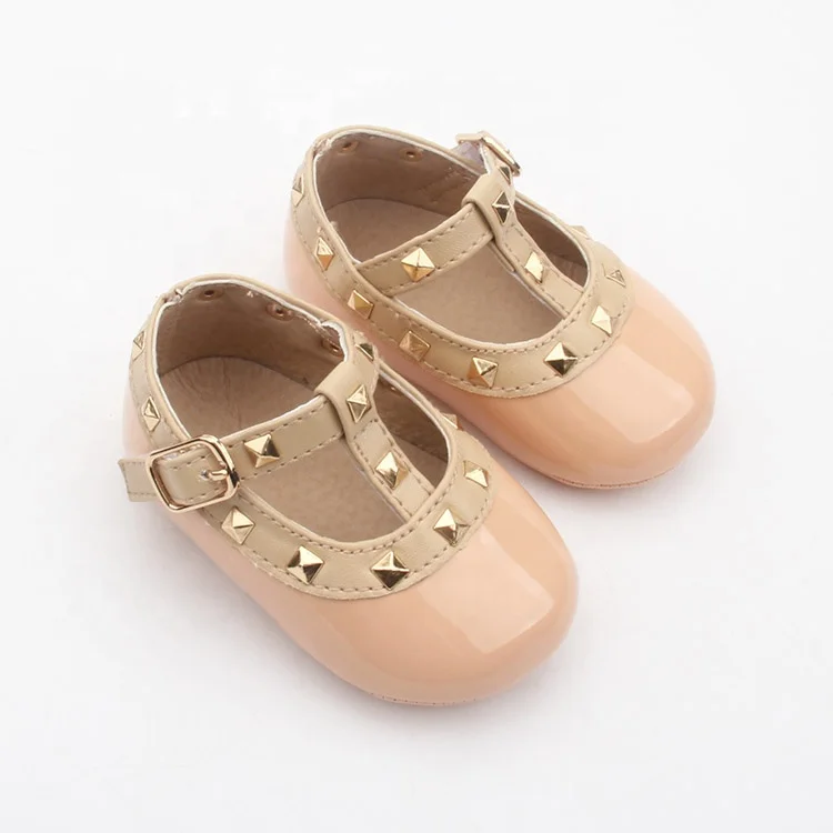 Princess Baby Party Dress Shoes Nude Color Baby Prewalking Leather Kids Dress Shoes