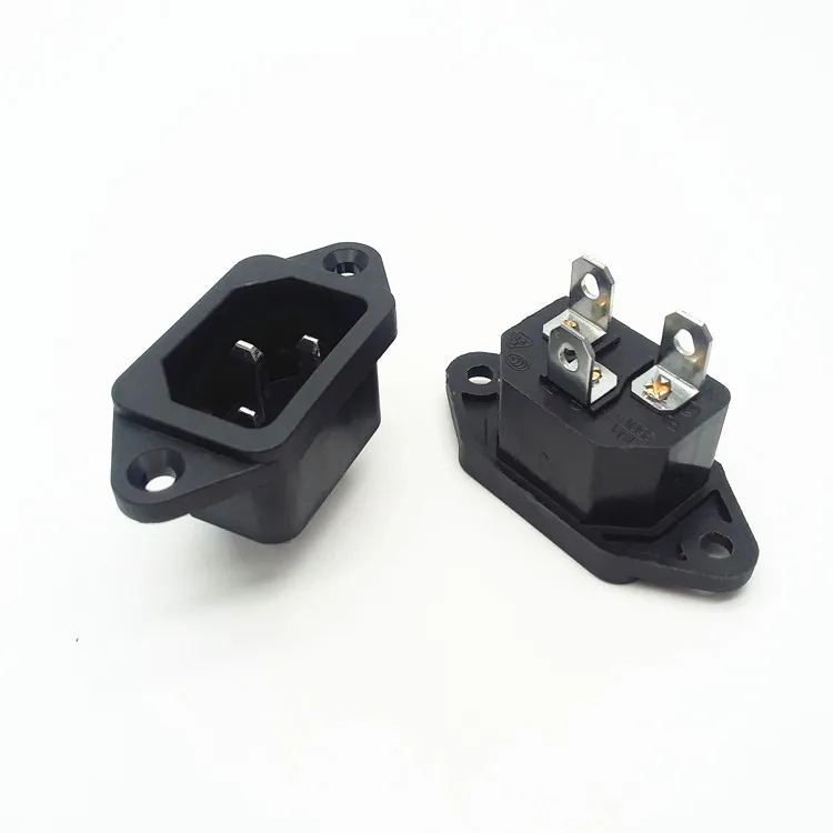 Медных большой шпильки большого тока 20A 3-х контактный вход переменного тока розетка C14 AC 04 iec c14 Разъем iec