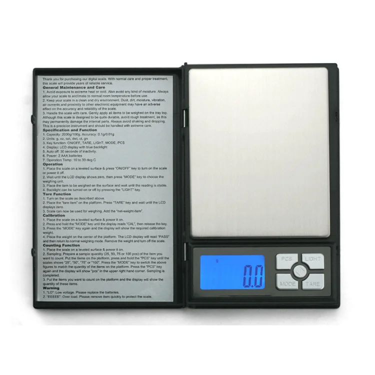 Notebook digital jewelry scale digital notebook pocket scale P258