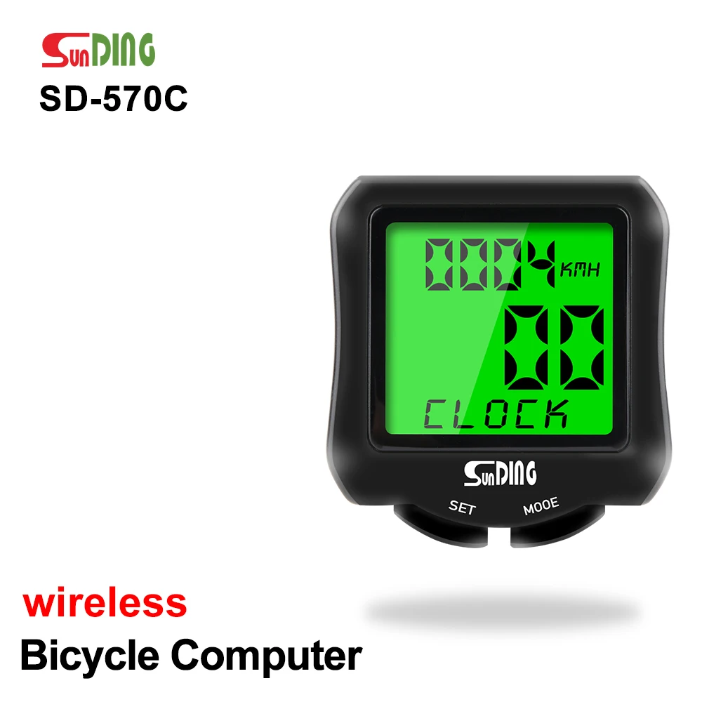 SUNDING SD-570 Bike Computer Speedometer Waterproof Bicycle Odometer Cycle Computer Multi-Function LCD Display