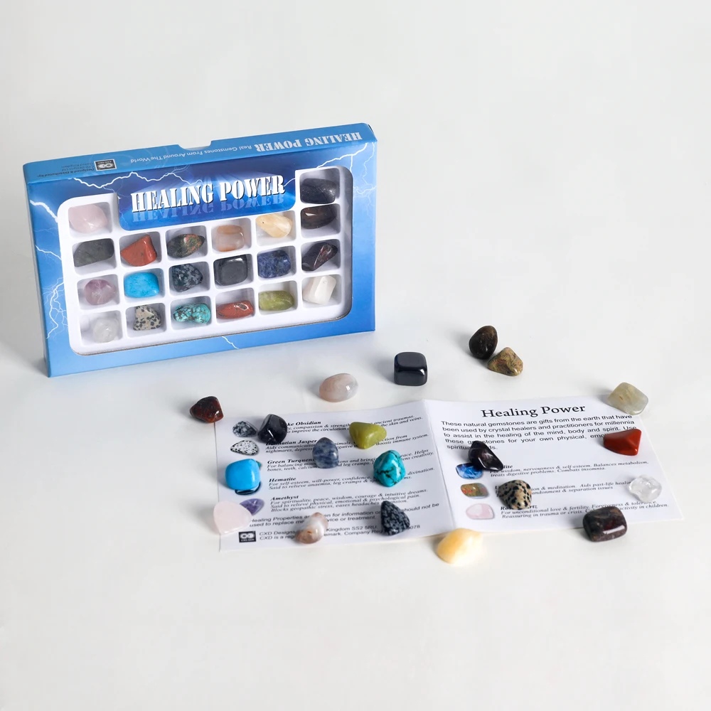 Yase 20 шт./кор. исцеления подарок камень набор питания природным драгоценным камнем натуральный польский коллекцией полудрагоценным игрушки для
