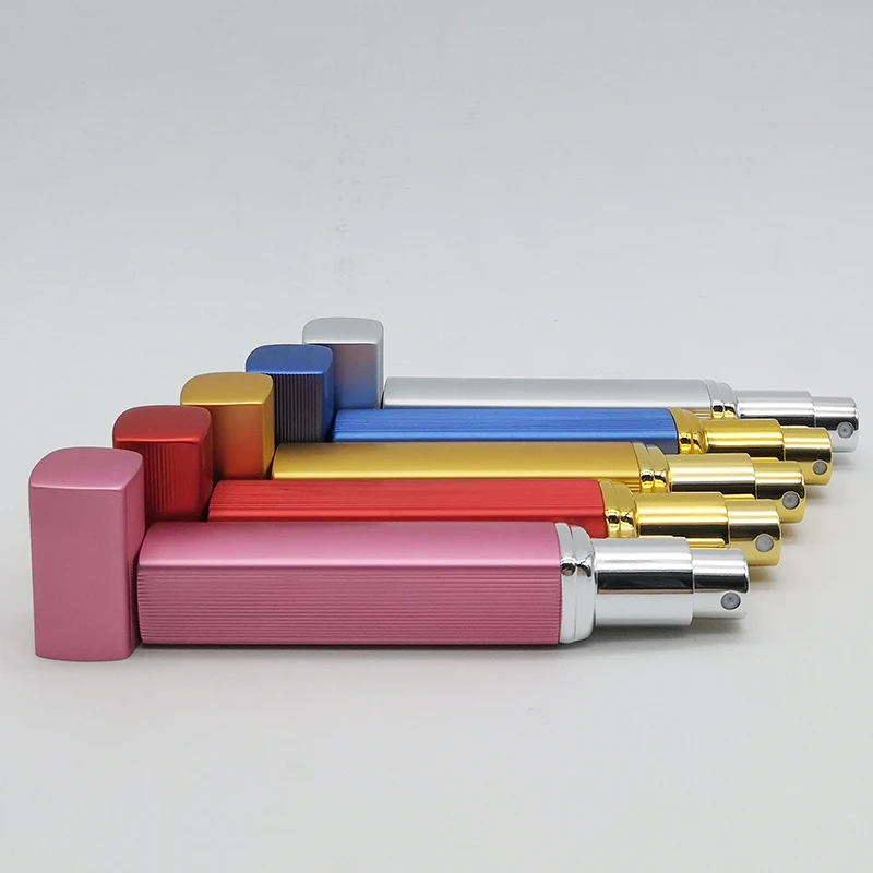 Оптовая продажа пустый дизайн ваш собственный многоразовый Алюминиевый распылитель 12 мл квадратный флакон для духов