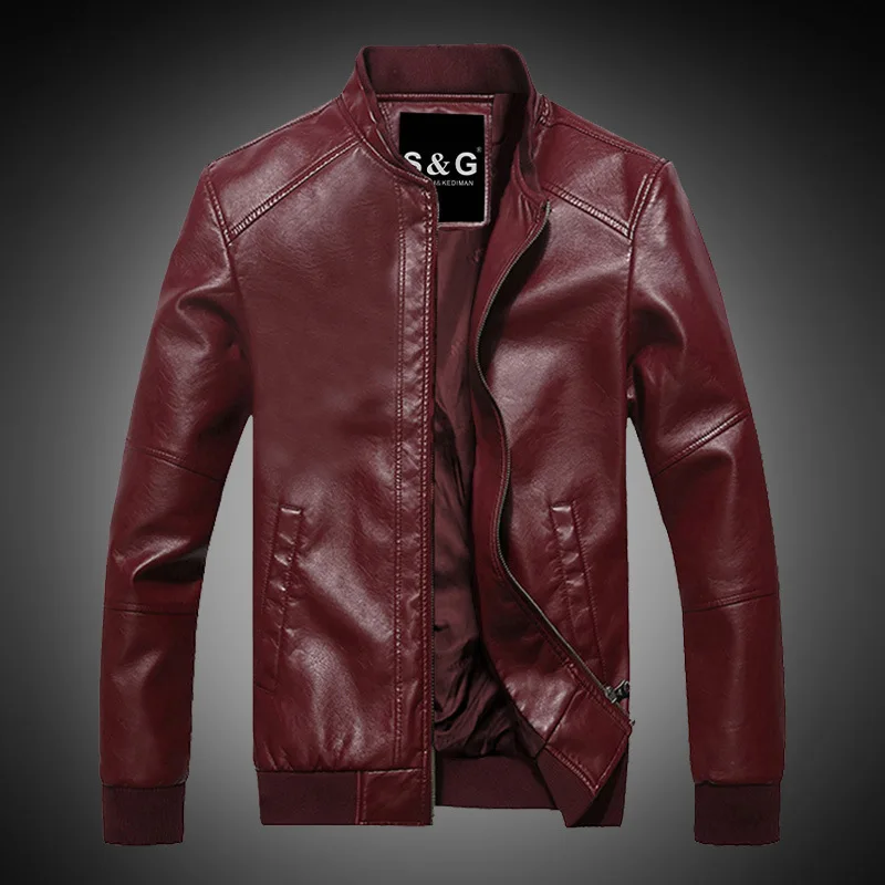 
Men pu leather Motorcycle slim fashion Baseball style jacket with high quality 