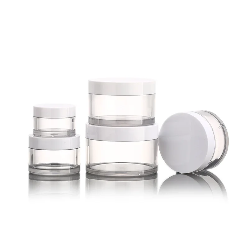 
Fancy packaging 100ml 200ml PET cosmetic jar with white cap 