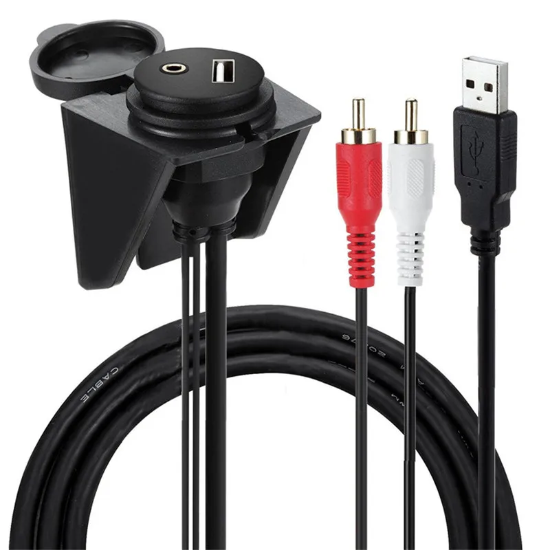 USB2.0 male to female usb mount for bus with car dashboard mount