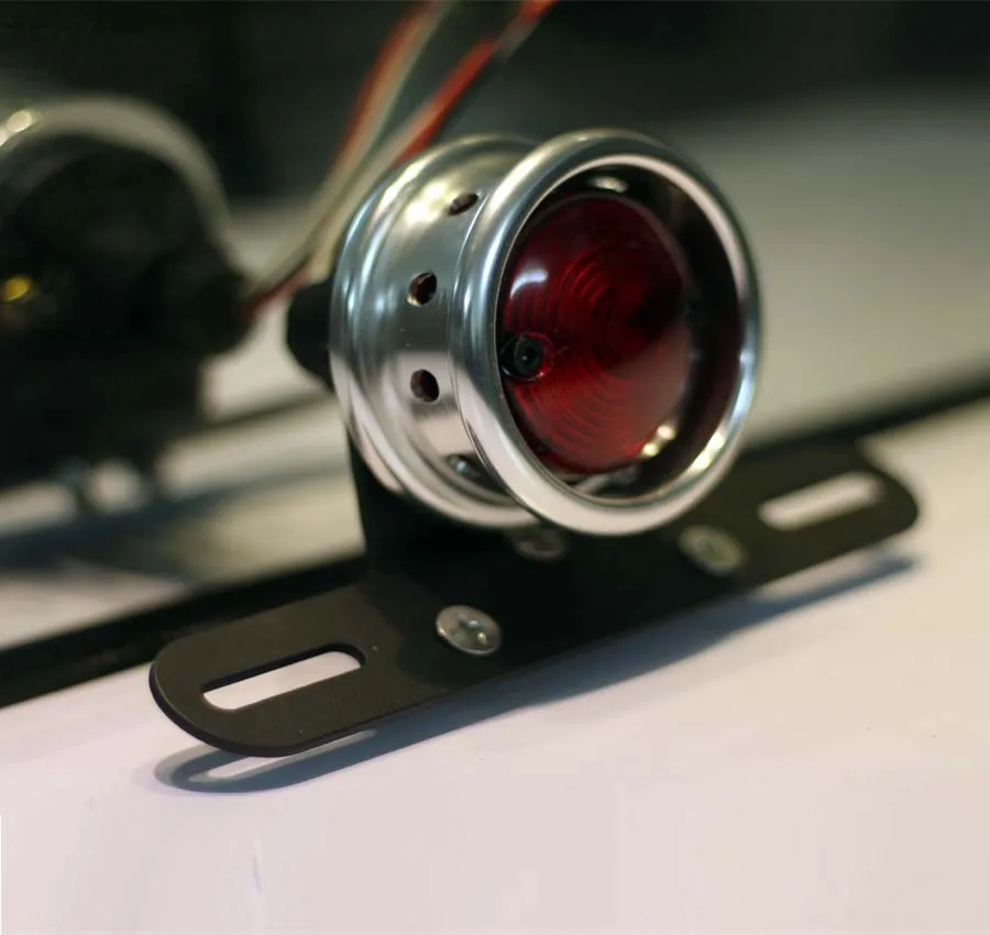 
Round Drill Tail light Cafe Racer Motorcycle Stop Lamp 