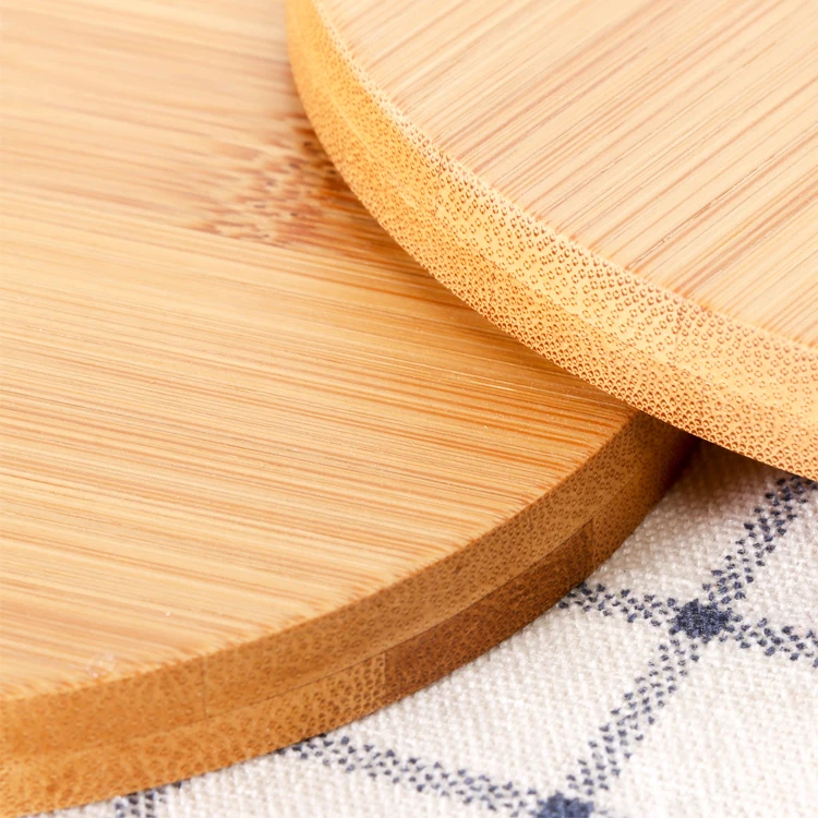 
In Stocked Customized Round Cup Mat Pad Drink Cup Coasters Bamboo Coasters for bar wedding 