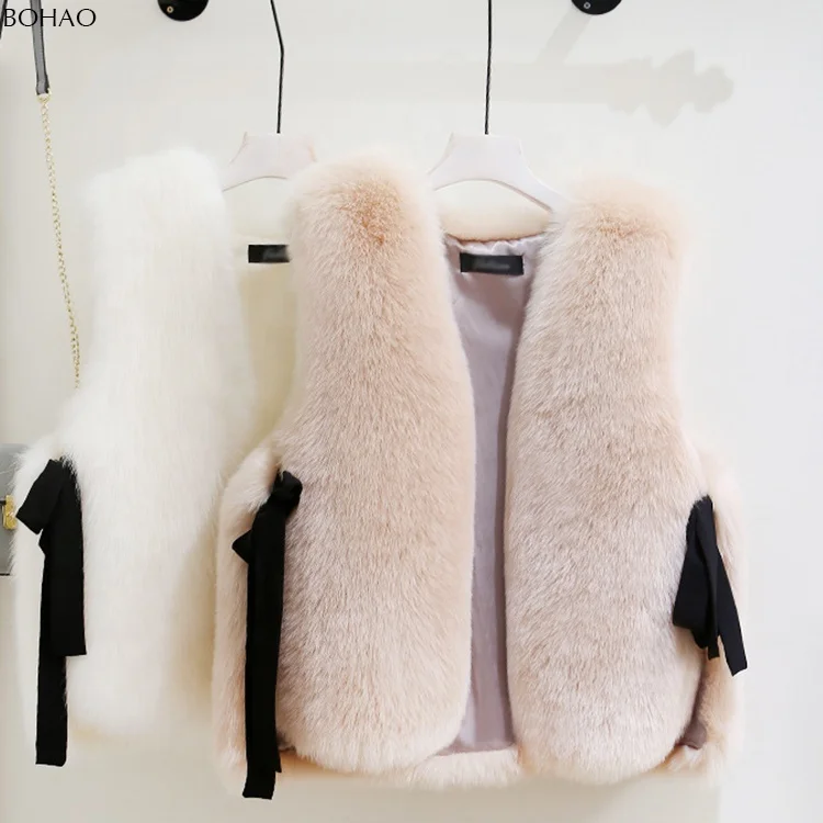 
Fashion New Style Cheap Faux Fur Vest Soft Rabbit Fur Vest 