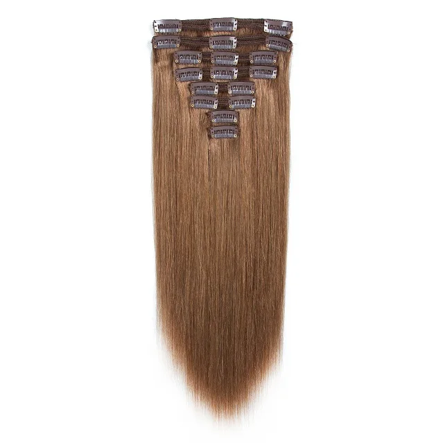 Vietnam remy hair extention of natural hair pu clip in hair extensions