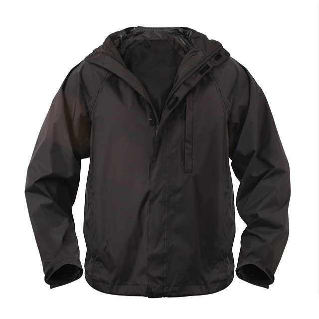 Cheap Men Polyester PU Coating Outdoor Army Green Military Raincoat New Rip-Stop Rain Jacket