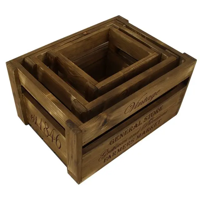 Direct factory manufacture TIMBER bulk wooden crate wood slat box