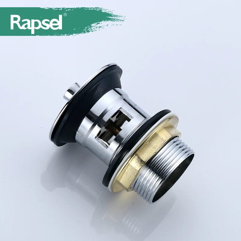 Rapsel Zinc Chrome Basin Waste with Black Rubber Plug Drain