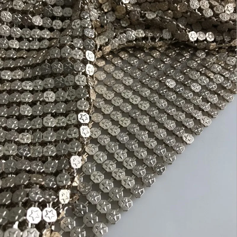 Metal drapery mesh curtain high quality chain for bag cloth accessory glitter sequin wall panels