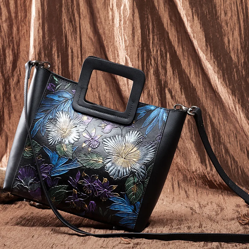 Designer Vegan Leather Pattern Printed Women Italy Handbag Brands