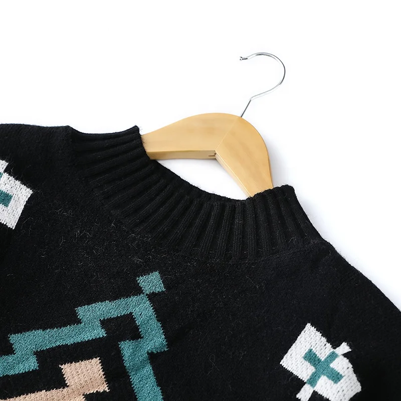 Unisex knitted Christmas Sweater Custom Jacquard round neck Sweater