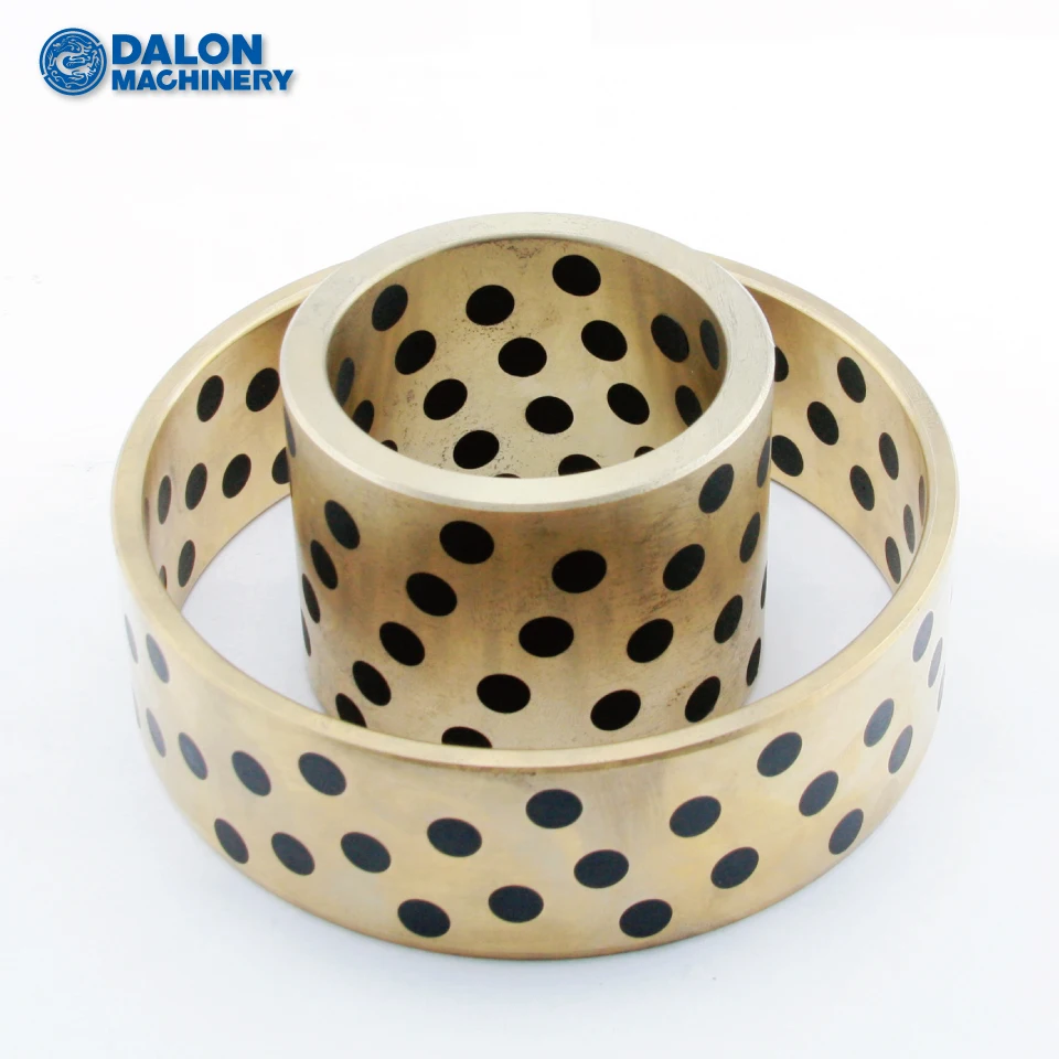 SAE841 self-lubo self lubricating oiless solid graphite lubrication inserted flanged gunmetal brass bronze sliding bearing
