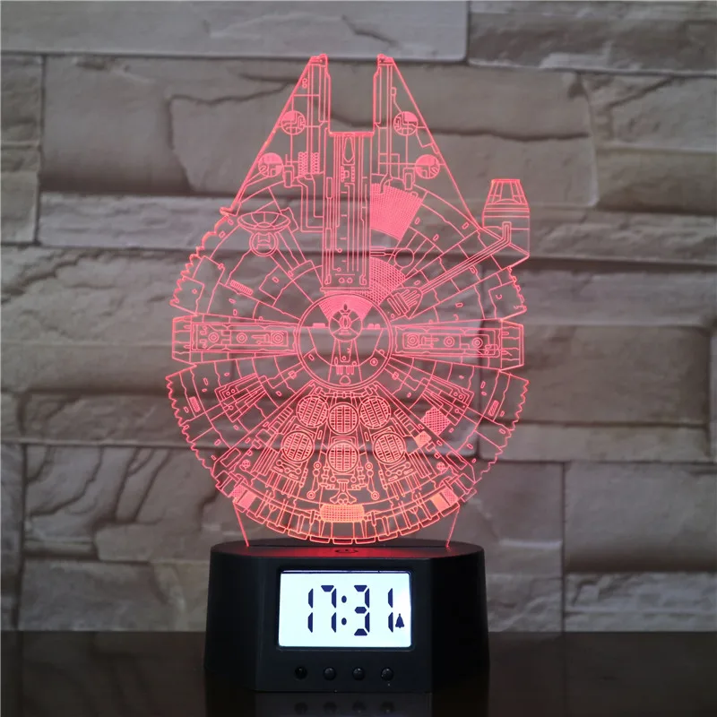 New Arrival  Windmill Shape Lamp 3D Optical Illusion Visual Lamp 7 Color Alarm Clock LED-hologramm Holiday  Decoration Gift Lamp