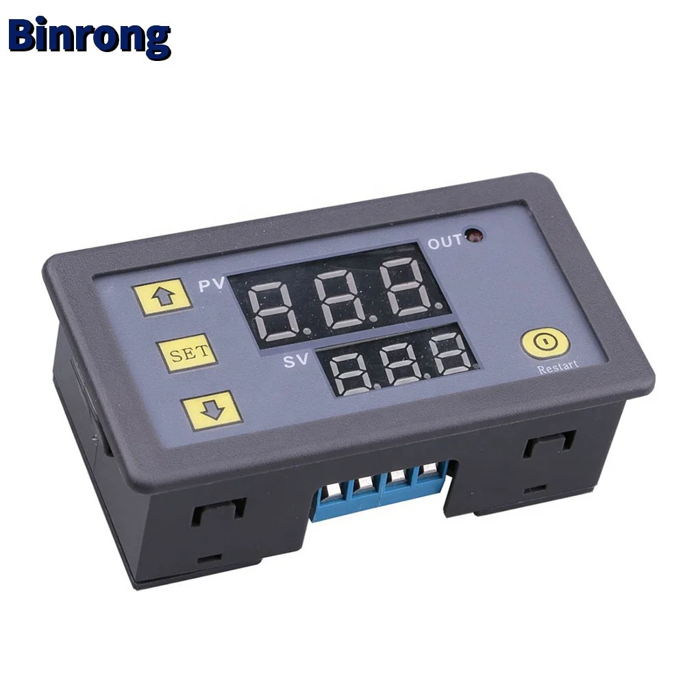 DC 12V Digital Timer Relay Module with Dual Time Display, Timing Relay Switch, Support Cycle of time