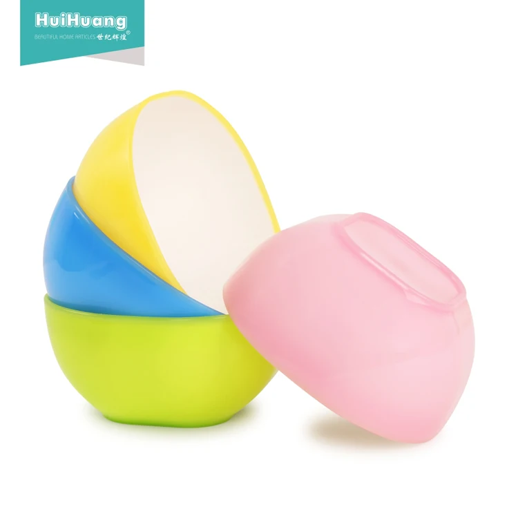 
custom cheap price kitchen microwave colorful PP double color plastic bowl set plastic soup bowl plastic salad bowl 