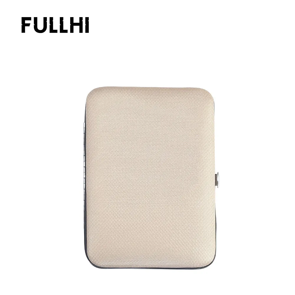 FULLHI Nail Clipper File Cuticle Nipper Nail Art Tool Face Cleaning Care 15 PCS/Set Rainbow Manicure Set with Luxury Travel Case