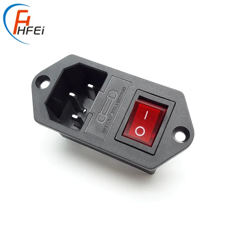 Top quality ac power inlet socket universal ac socket plug 3 pin socket with switch wiring