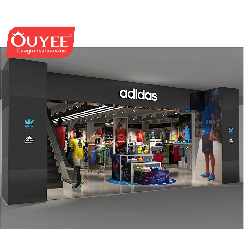 supermarket men clothing showcase wooden clothes hanger stand sports clothes display furniture for cloths case and fittings