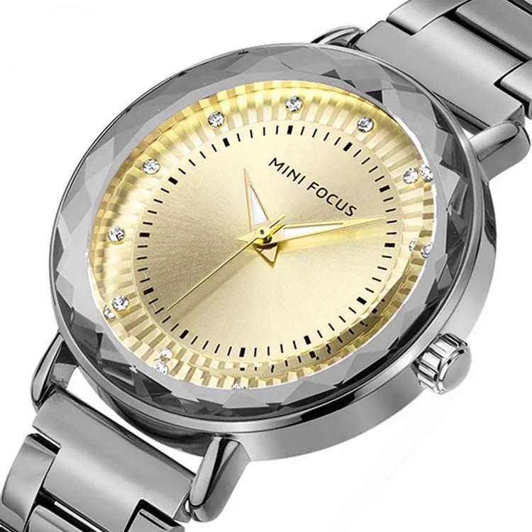 
2019 New Mini Focus Women Quartz Watches Charm Rhinestone Watch Stainless Steel Band Lady Water Resistant Watch 