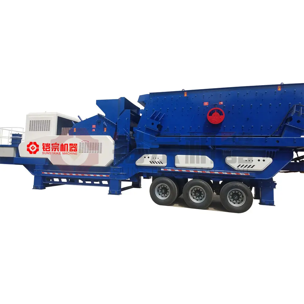 
Automatic Self-support Mobile Rock Crushing Machine with Tyre Truck 