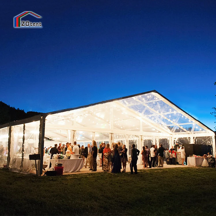 Hot sale outdoor beautiful party tent Clear roof wedding tent 500 people